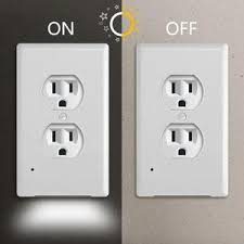 Outlet Wall Plate With LED Night Lights-No Batteries Or Wires