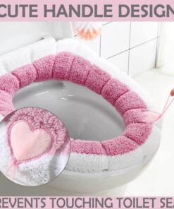 Plush Toilet Seat Cover Pad with Handle