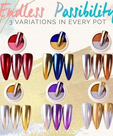 Dual-Color Chromatic Mirror Nail Powder