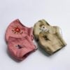 Floral Hand Embroidery Natural Linen Face Mask, Set 2pcs