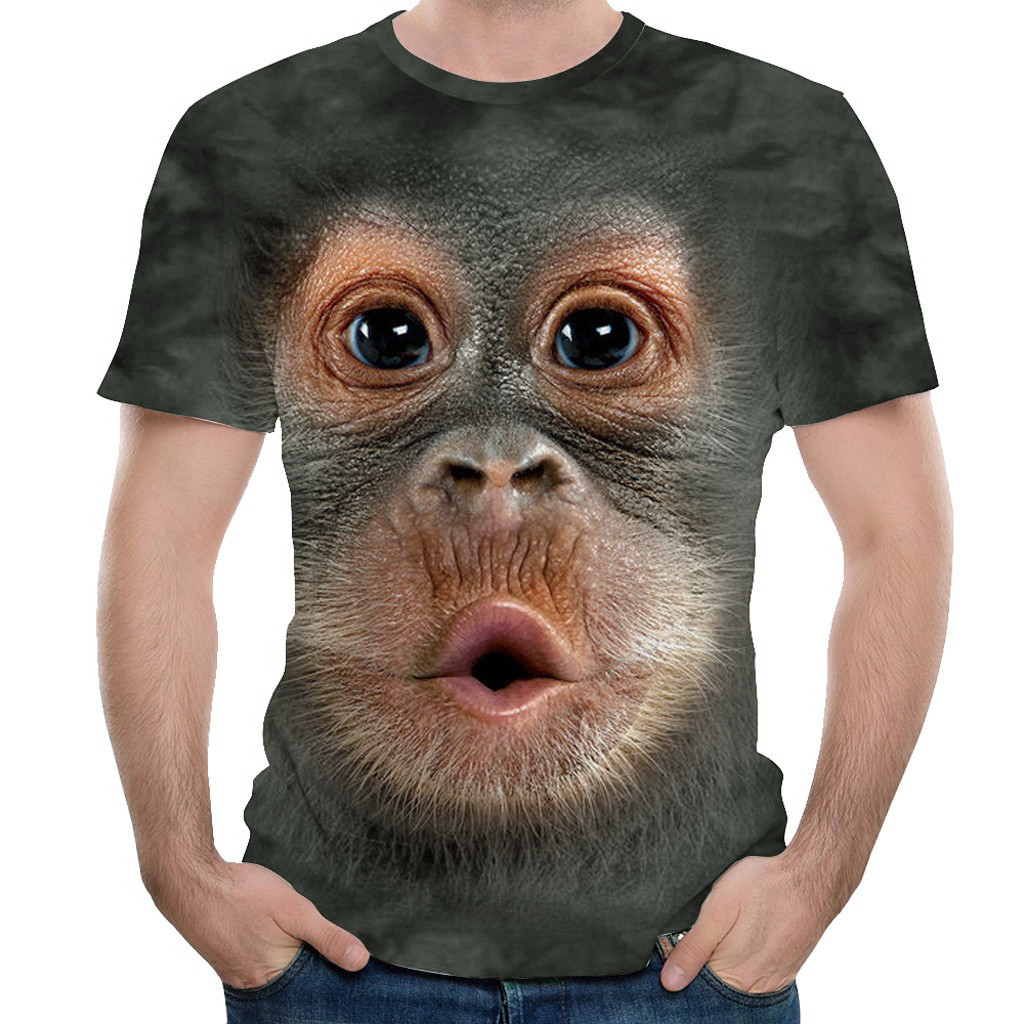 Father's Day Gift 3D Printed Men's Animal Funny Orangutan T-Shirt - Wowelo