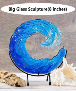 Ocean Wave Fused Glass Sculpture