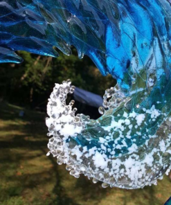 Ocean Wave Fused Glass Sculpture