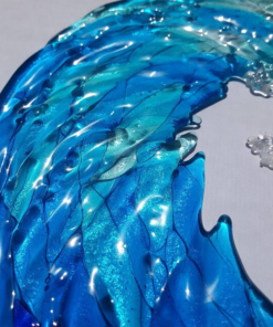 Ocean Wave Fused Glass Sculpture