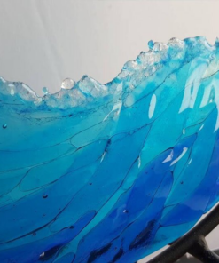 Ocean Wave Fused Glass Sculpture