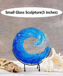 Ocean Wave Fused Glass Sculpture