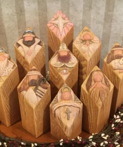 (🎄CHRISTMAS HOT SALE-50% OFF)Heaven Nativity Tree Pillar Statues Set（9Pcs）