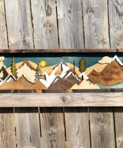 Handmade Wood Mountain Wall Art