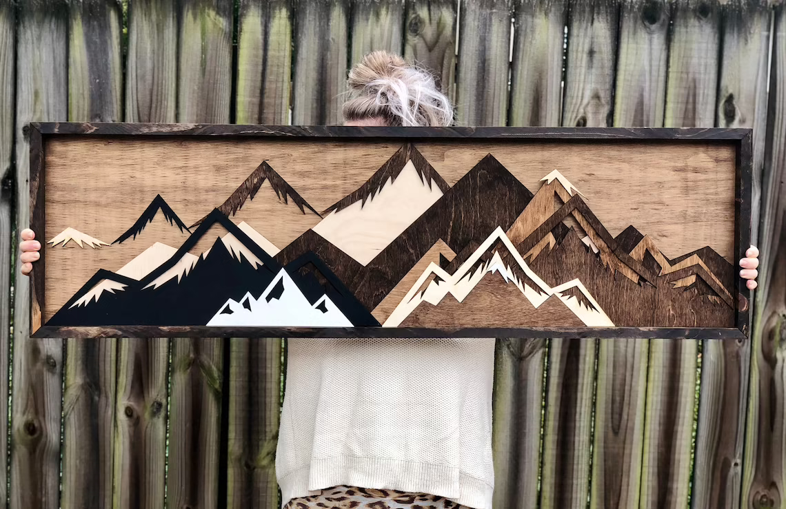 Handmade Wood Mountain Wall Art Brings Great Outdoors Into Any Home