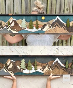 Handmade Wood Mountain Wall Art