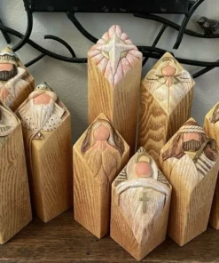 (🎄CHRISTMAS HOT SALE-50% OFF)Heaven Nativity Tree Pillar Statues Set（9Pcs）