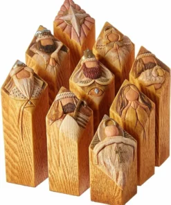 (🎄CHRISTMAS HOT SALE-50% OFF)Heaven Nativity Tree Pillar Statues Set（9Pcs）