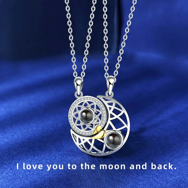 Love Pendant Necklace Magnetics Sun Moon Heart Shaped Couple Necklace | eBay