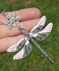 Snowflake Dragonfly Glittering Christmas Ornament