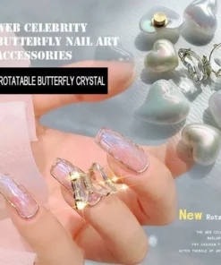 3D Crystal Butterfly Nail Charms (5PCS)