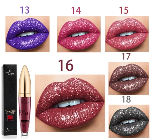 【Buy 2+ Get EXTRA 25% OFF】18 Color Diamond Shiny Long Lasting Lipstick