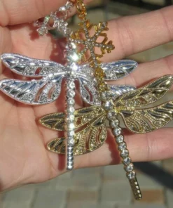 Snowflake Dragonfly Glittering Christmas Ornament