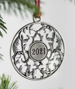 Solid Pewter Christmas Tree Ornament