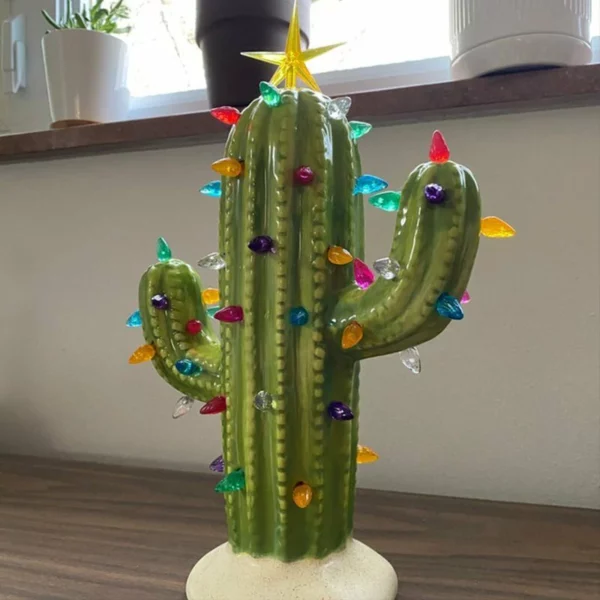 (🎅Early Christmas Sales)Vintage Ceramic Christmas Cactus