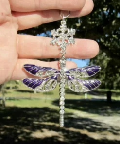 Snowflake Dragonfly Glittering Christmas Ornament