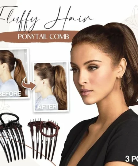 Fluffy Hair Ponytail Comb 3PCS