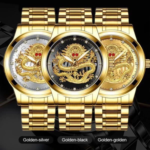 ✨FATHER\'S DAY PROMOTION- 50%OFF✨EMBOSSED GOLDEN DRAGON WATCH