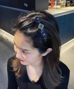 Sparkling Crystal Stone Braided Hair Clips