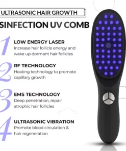 Ultrasonic Hair Growth Disinfection UV Comb