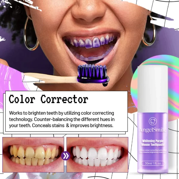 AngelSmile Whitening Purple Mousse Toothpaste