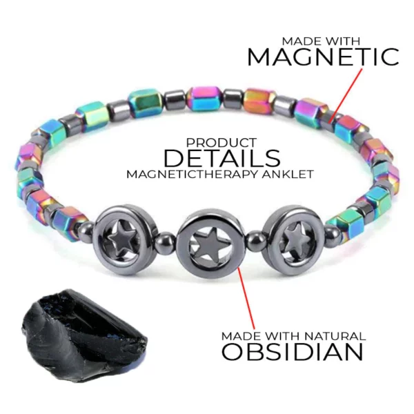 AntiSwelling Obsidian MagneticTherapy Anklet