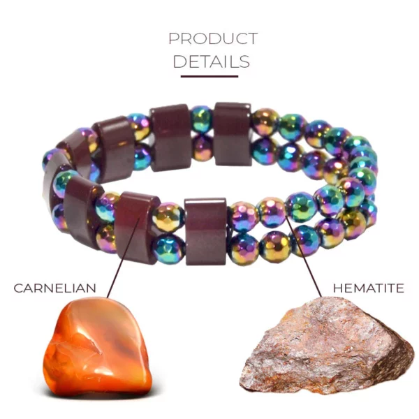 CarnelianPower LymphDrainage HematiteBracelet