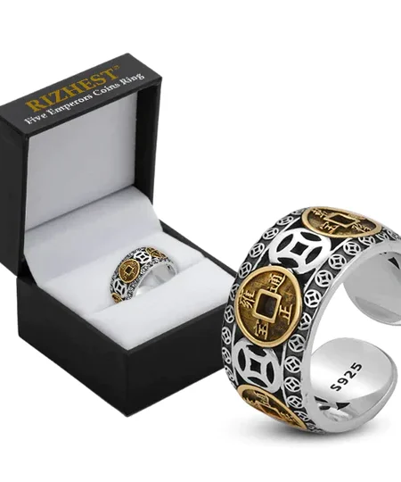 RIZHEST™ Five Emperors Coins Ring