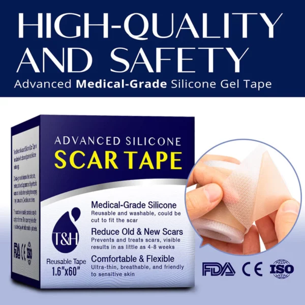 ScarDR® Silicone Scar Sheets - Dermatologically Tested in USA (1.6” x 60”）