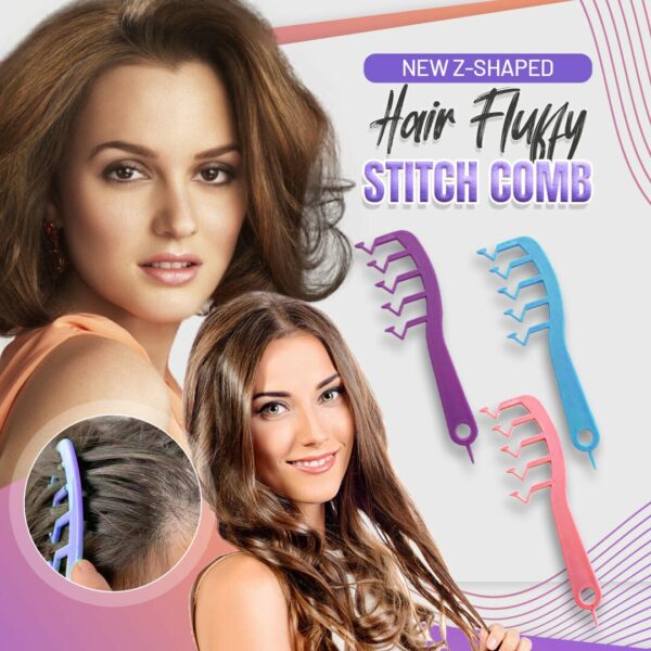 Zig-Zag Part Hair Fluffy Stitch Comb