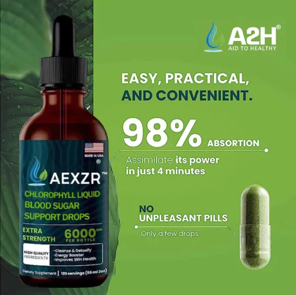 AEXZR™ Chlorophyll Liquid Natural Detox & Blood Sugar Support Drops