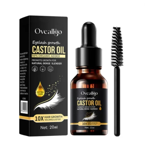 Oveallgo™ 100% Natural Castor Oil Eyelash Eyebrow and Hair Volume Growth Serum