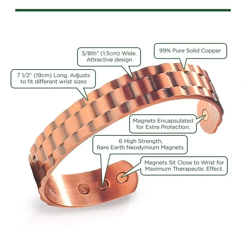 Twisted Pure Copper Bracelets Men Health Energy Magnetic Bracelet Benefits  Men Adjustable Cuff Bracelets Bangles Health Copper