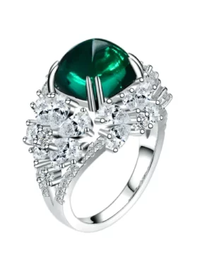 MysticAura™ LuckyAura Emerald Crystal S925 silver Ring