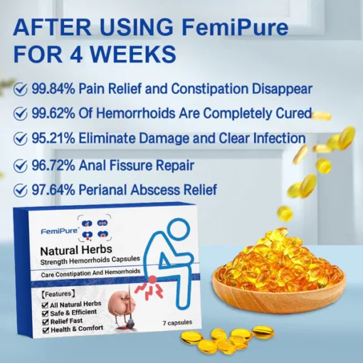 FemiPure™ Natural Herbal Strength Hemorrhoid Capsules - Image 2