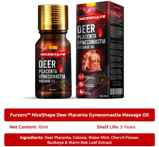 Furzero™ NiceShape Deer Placenta Gynecomastia Massage Oil