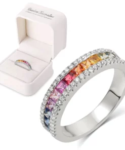 GFOUK ™ Calliope Rainbow Tourmaline Lymphvital Spin Ring