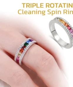 GFOUK ™ Calliope Rainbow Tourmaline Lymphvital Spin Ring