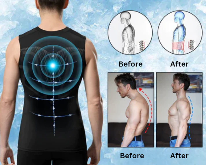 Ionic Shaping Vest, Men Body Shaper, 2023 New Version Ionic Shaping Vest  For Men, Comfortable Breathable Ice-silk Fabric