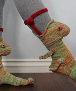 Knit Crocodile Socks and his friends