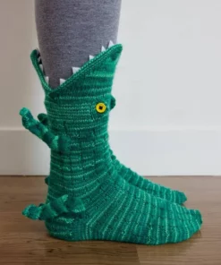 Knit Crocodile Socks and his friends