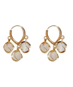 Pocofly™gold-plated opal Lymph earrings