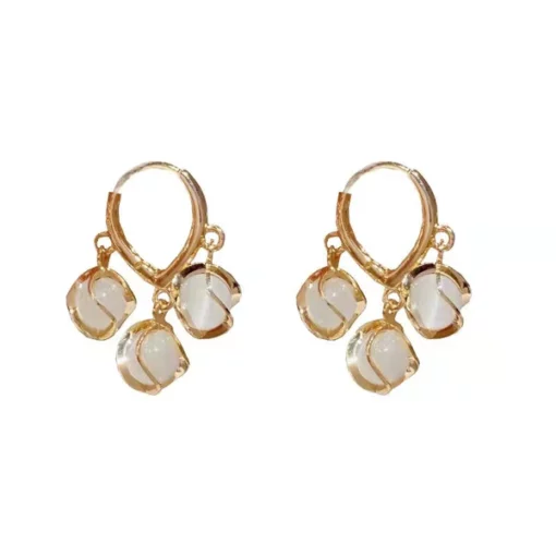 Pocofly™gold-plated opal Lymph earrings