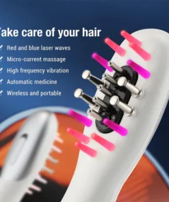 HairEvo™ Rechargeable Scalp Care Hair Growth Comb with Red & Blue Light Microcurrent Therapy