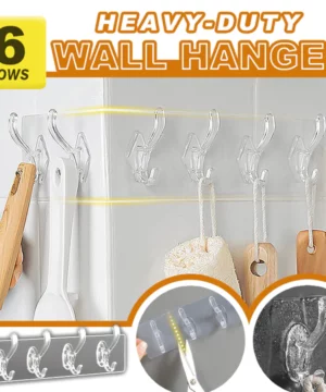 Trimmable Wall-Mounted 6-Hook Rack