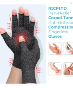 RICPIND NerveRelief Carpal Tunnel Anti-Arthritis Compression Fingerless Gloves